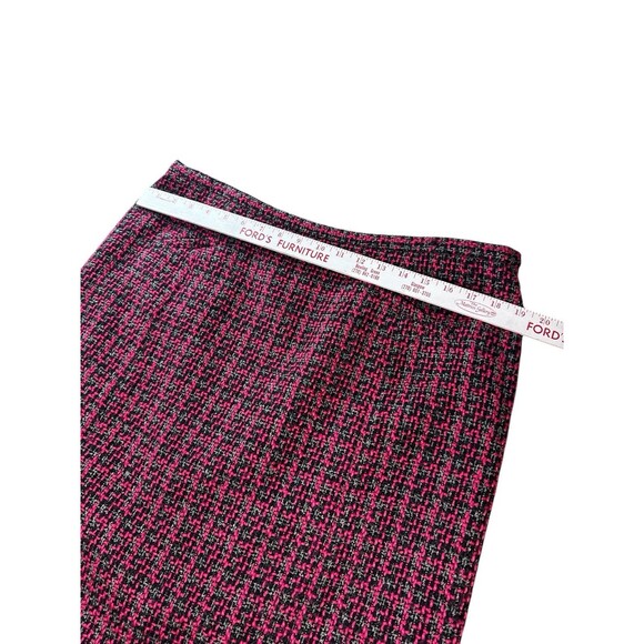 Pendleton Tweed Skirt Pink Black Wool Blend Lined Slit Faux Pockets 16P Classic - Picture 9 of 10